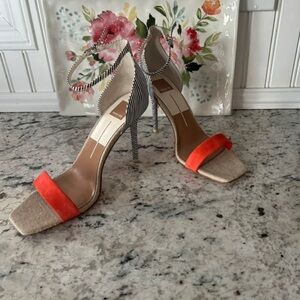 Dolce Vita Striped and Orange Heels